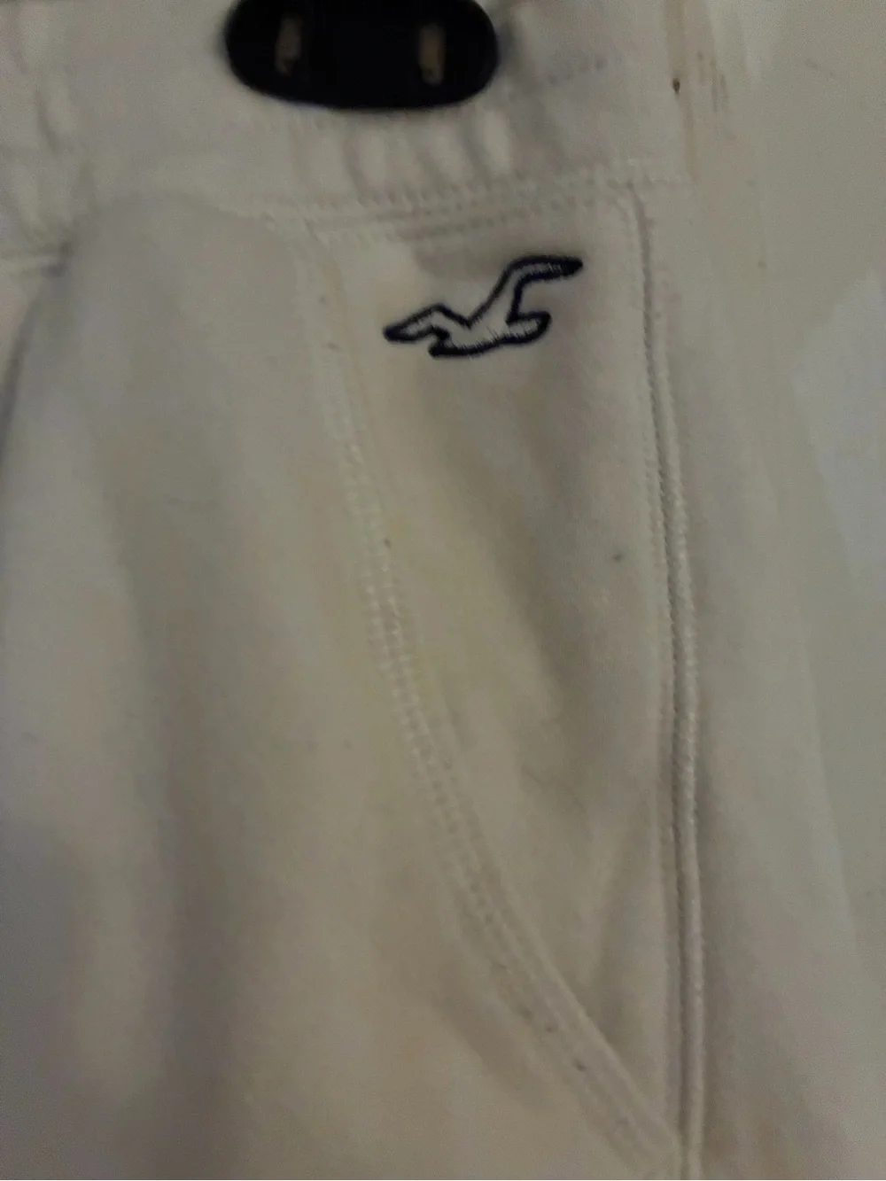 Hollister White Drawstring Athletic Shorts